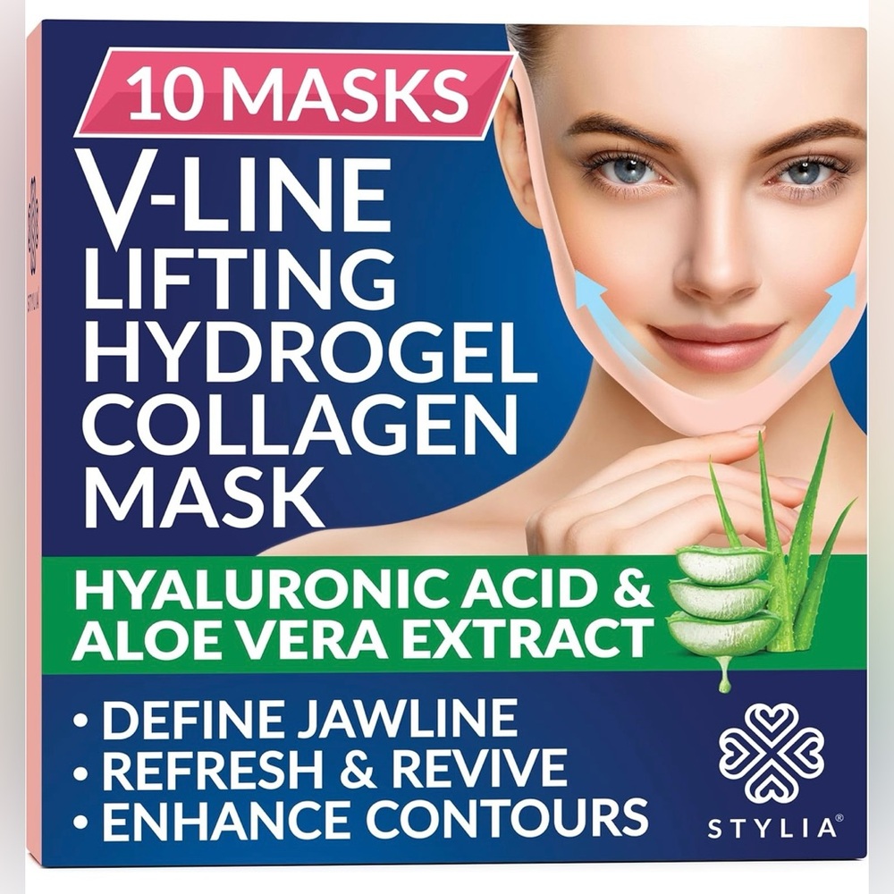 Double Chin Toning Hydrogel Collagen Face Masks with Hyaluronic Acid & Aloe Vera